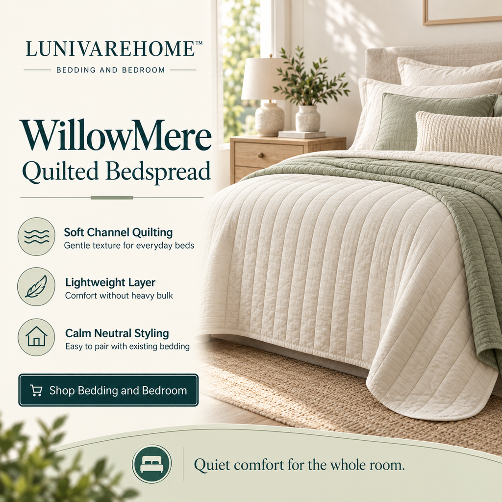 LUNIVAREHOME™ WillowMere Quilted Bedspread