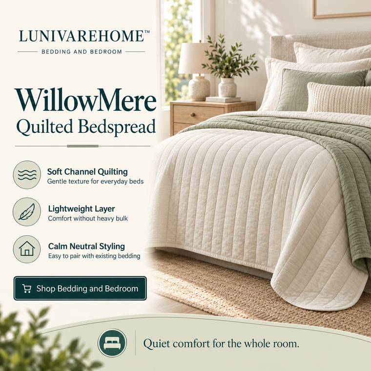 LUNIVAREHOME™ WillowMere Quilted Bedspread