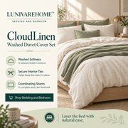 LUNIVAREHOME™ CloudLinen Washed Duvet Cover Set
