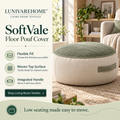 LUNIVAREHOME™ SoftVale Floor Pouf Cover