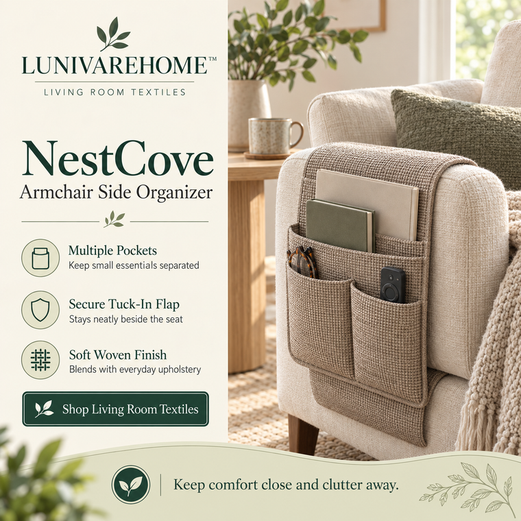 LUNIVAREHOME™ NestCove Armchair Side Organizer