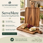 LUNIVAREHOME™ ServeMere Acacia Serving Board Set