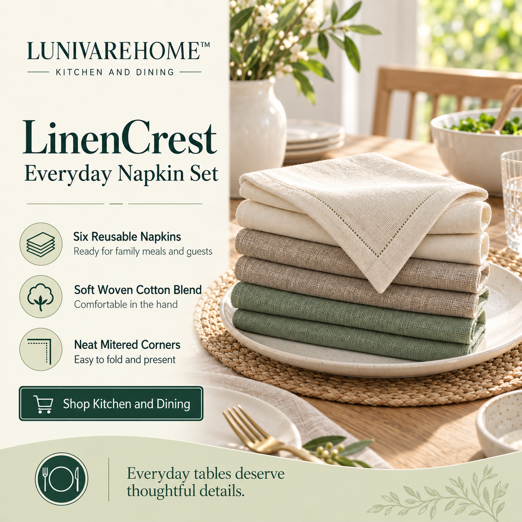 LUNIVAREHOME™ LinenCrest Everyday Napkin Set