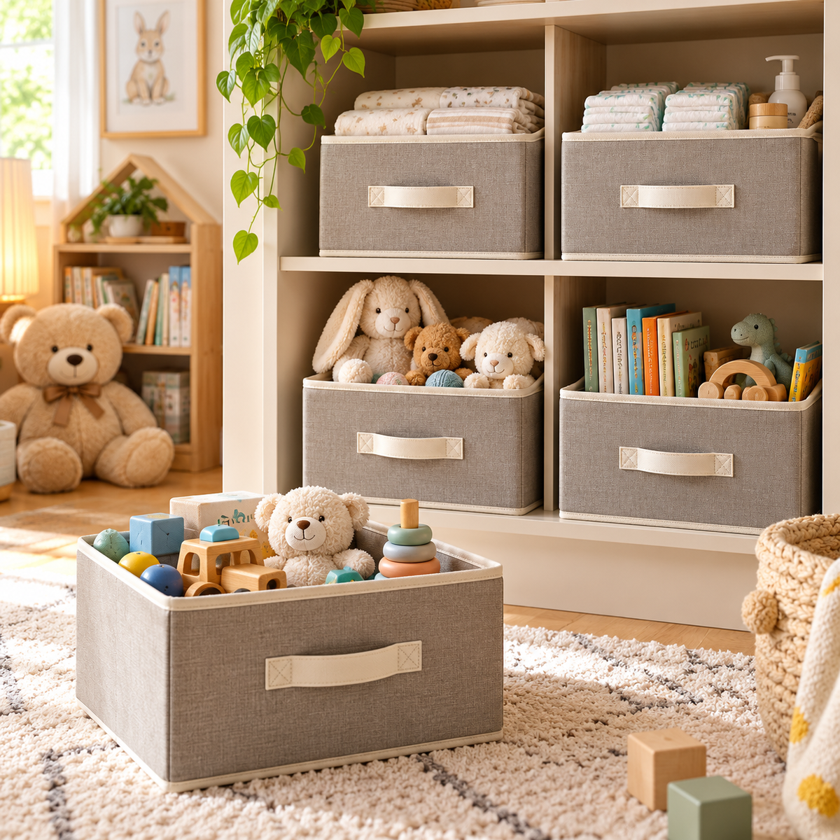 LUNIVAREHOME™ ClosetBloom Fabric Storage Box Set