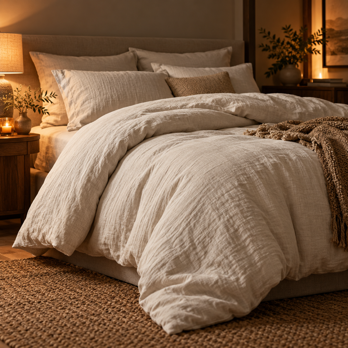 LUNIVAREHOME™ CloudLinen Washed Duvet Cover Set
