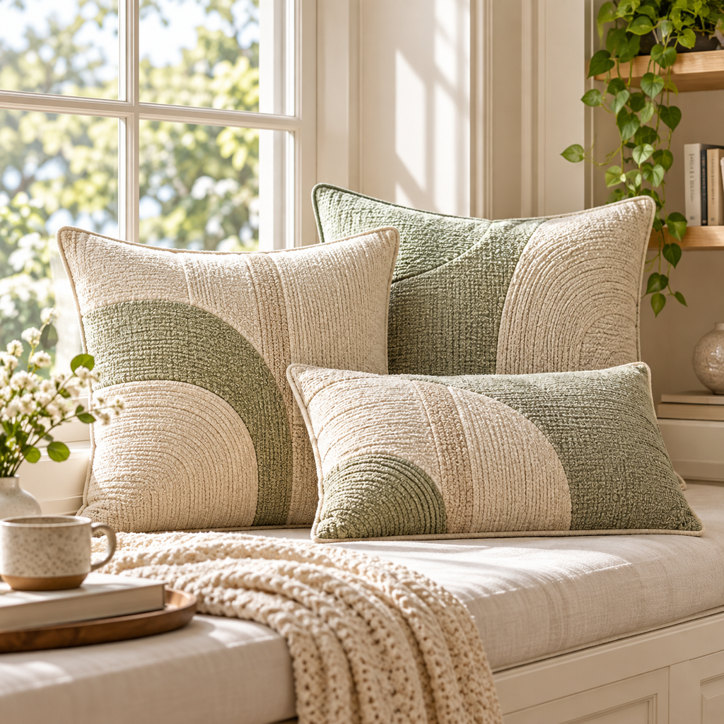 LUNIVAREHOME™ HavenArc Textured Cushion Cover Set