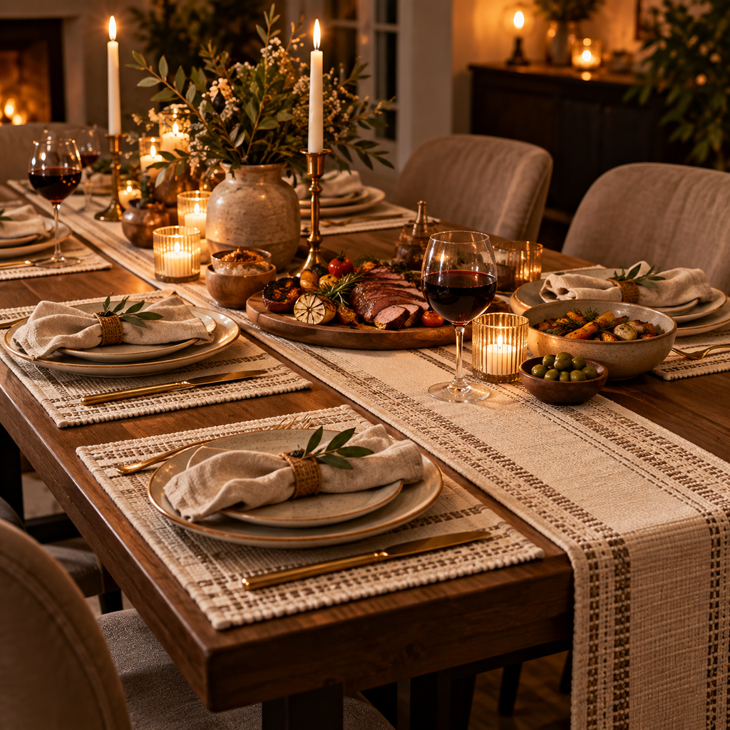 LUNIVAREHOME™ HearthLine Table Runner and Placemat Set