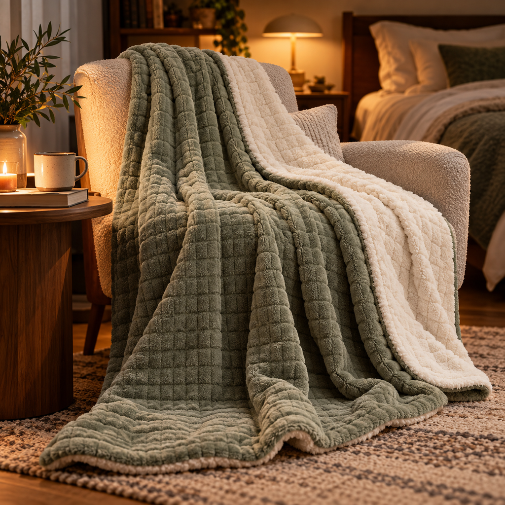 LUNIVAREHOME™ MoonFold Reversible Throw Blanket