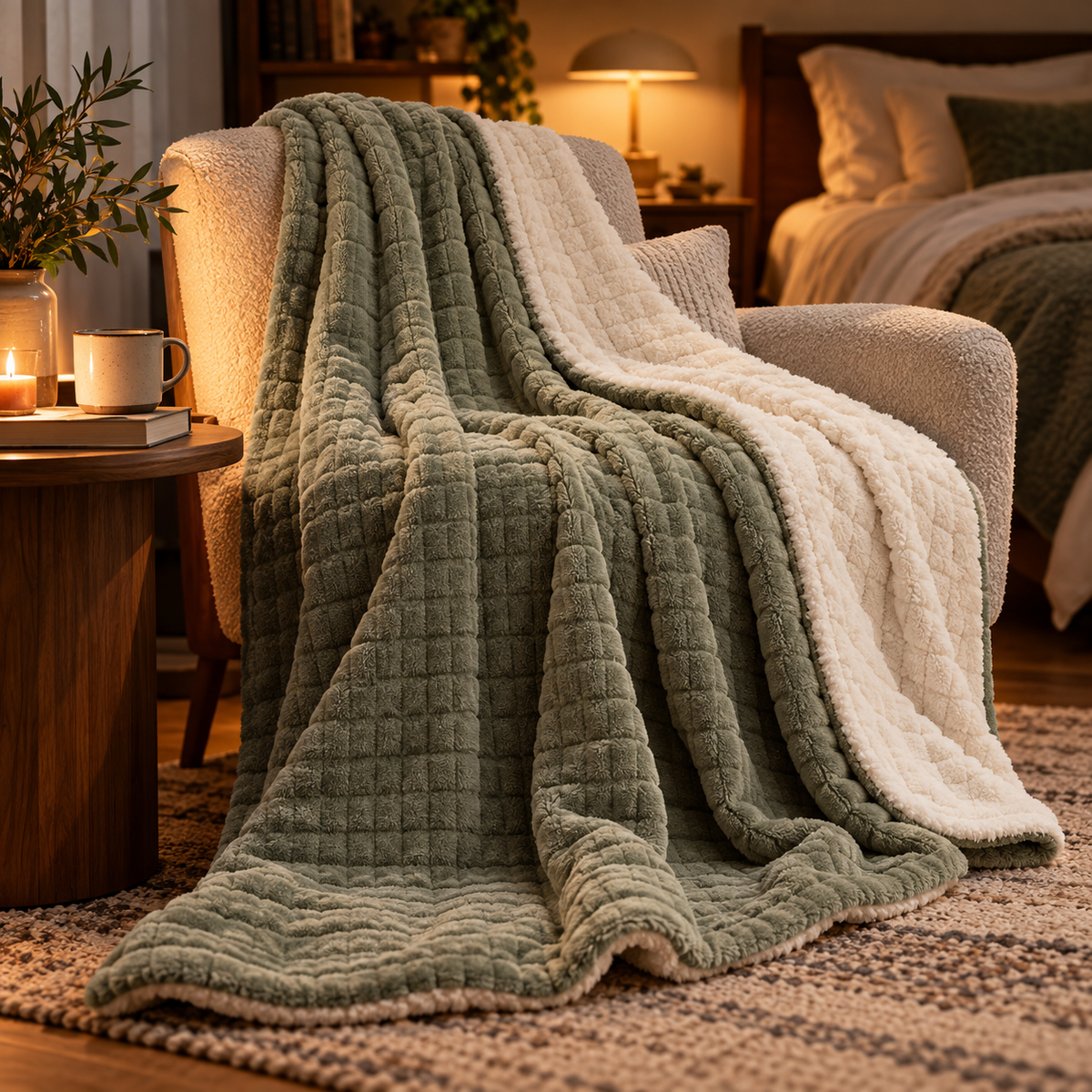 LUNIVAREHOME™ MoonFold Reversible Throw Blanket