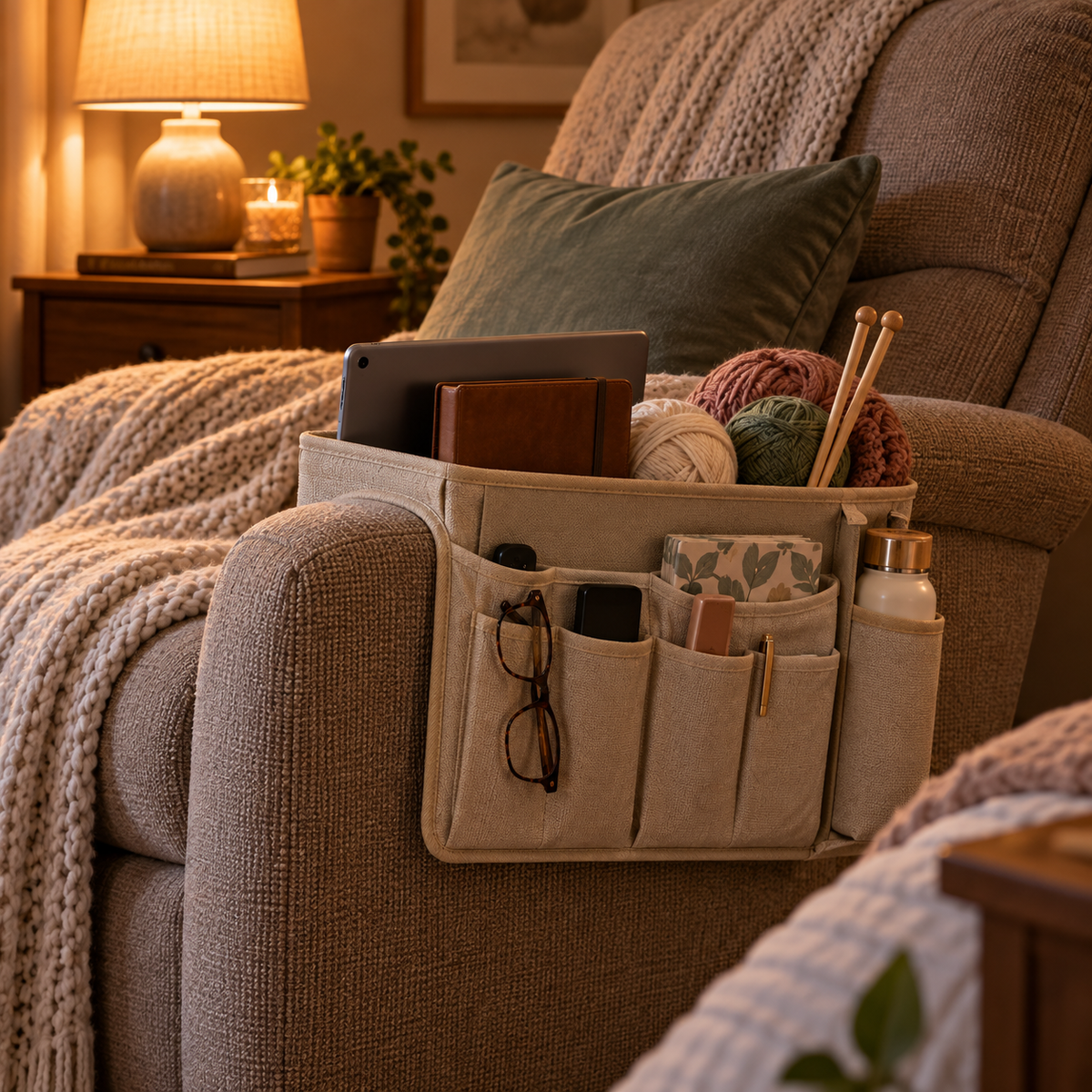 LUNIVAREHOME™ NestCove Armchair Side Organizer