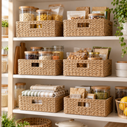 LUNIVAREHOME™ PantryVale Woven Storage Basket Set