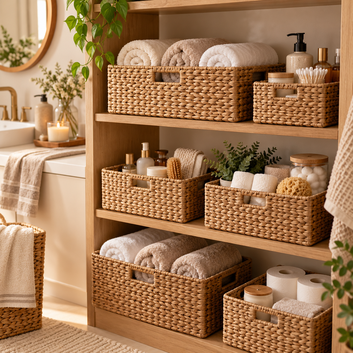 LUNIVAREHOME™ PantryVale Woven Storage Basket Set