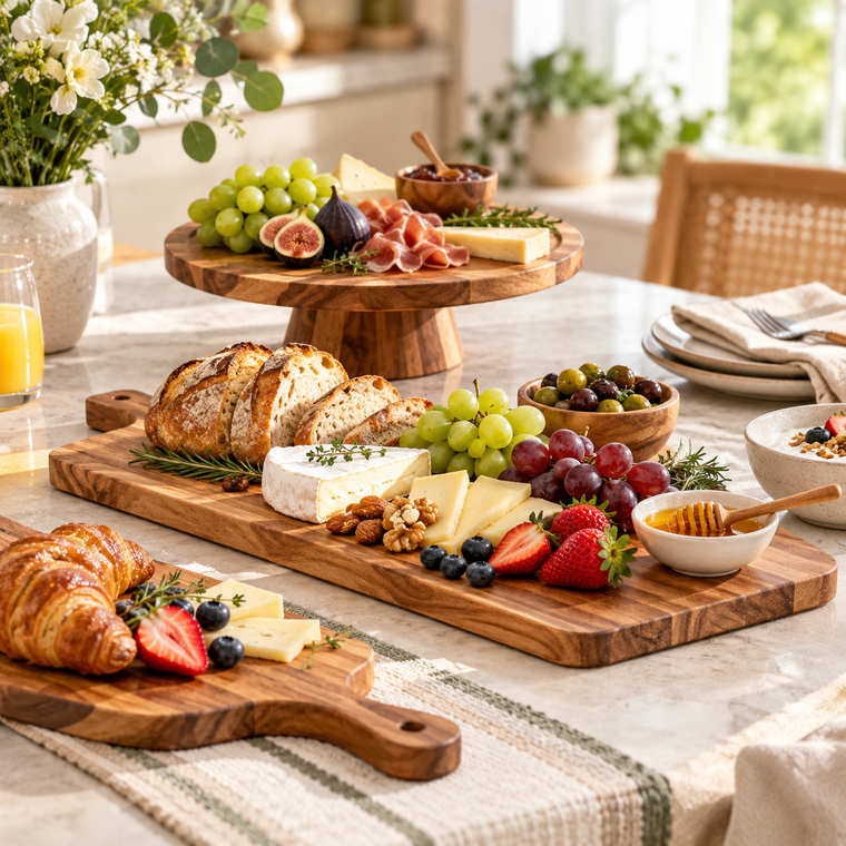 LUNIVAREHOME™ ServeMere Acacia Serving Board Set