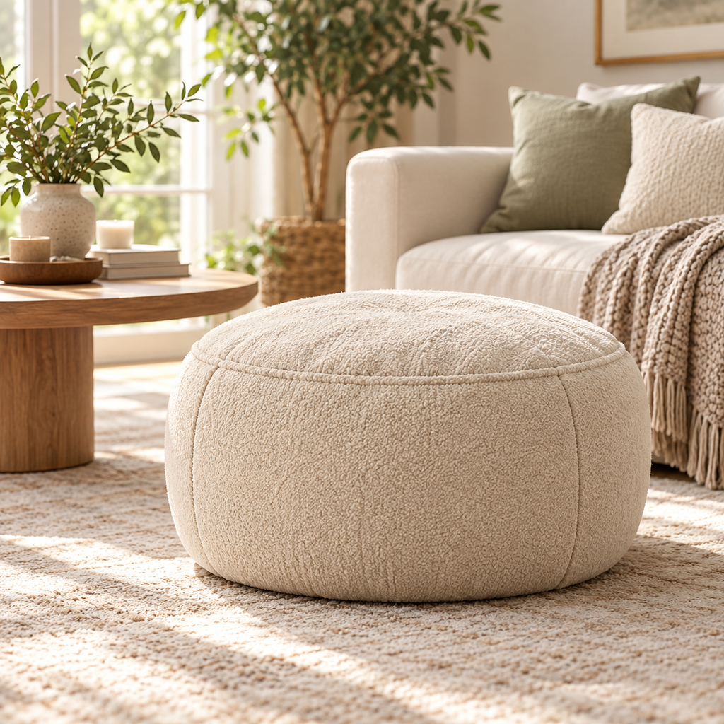 LUNIVAREHOME™ SoftVale Floor Pouf Cover